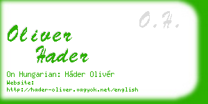 oliver hader business card