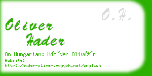 oliver hader business card